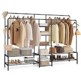thumbnail of Helloshop26 - Kleiderständer offener Kleiderschrank Garderobenständer mit 7 Ablagen Metallgestell Kleiderstangen für Schlafzimmer 12_0006964