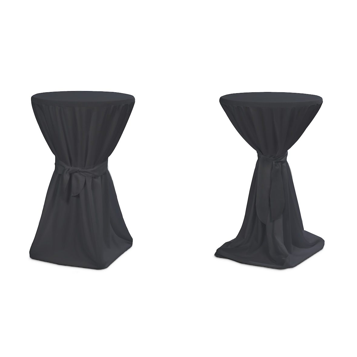 TexDeko Stehtischhusse Premium Anthrazit Ø 90cm mit Schleifenband