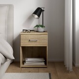 thumbnail of WellHome - Set van 2 Duero-nachtkastjes met 1 lade gemaakt van eikenstructuur 37,6x35,95x47,5cm