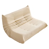 thumbnail of Lounge-Sofa Teddy-Velours Beige 149x114x82 cm mit ergonomischer Form