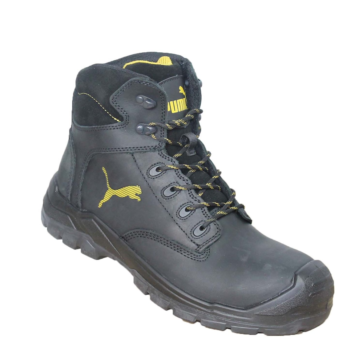 Puma Borneo Black Mid S3 CI HI HRO SRC Sicherheitschuhe Arbeitsschuhe Bauschuhe hoch Schwarz-Größe-42 EU