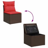 thumbnail of vidaXL 5-tlg. Garten-Sofagarnitur mit Kissen Braun Poly Rattan Akazie
