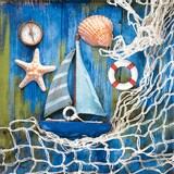 thumbnail of 20 Servietten Papier 33x33cm 3-lagig hochwertige Einweg Papierservietten Maritim Segelboot Partyservietten Motivservietten Lunchservietten Blau