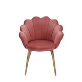 thumbnail of Esszimmerstuhl Tulpe Samt Rosa Gepolstert, Küchenstuhl mit Goldfarbenen Beinen, Schalenstuhl Skandinavisches Design, Polsterstuhl mit