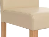 thumbnail of Esszimmerstuhl Littau, Küchenstuhl Stuhl, Kunstleder ~ creme, helle Beine