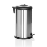 thumbnail of Abfallsammler / Mülleimer CLEAN X 40L Stahl mit integrierter Pressvorrichtung silber hjh OFFICE