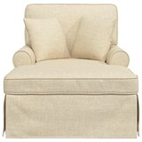thumbnail of vidaXL Chaise Lounge met Rok met kussen Crème 91 x 157 x 91 cm Stof