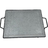 thumbnail of Piastra in pietra lavica corredata di telaio ferro con piedini 40x30 cm