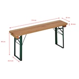 thumbnail of METRO PROFESSIONAL Juego de mesa y bancos de 3 piezas, madera de pino/acero, 1 mesa, 2 bancos, marrón/verde natural