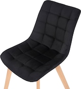 thumbnail of Décoshop26 - Esszimmerstuhl x1 großzügige Polsterung aus schwarzem Samt Holzbeine 10_0002087