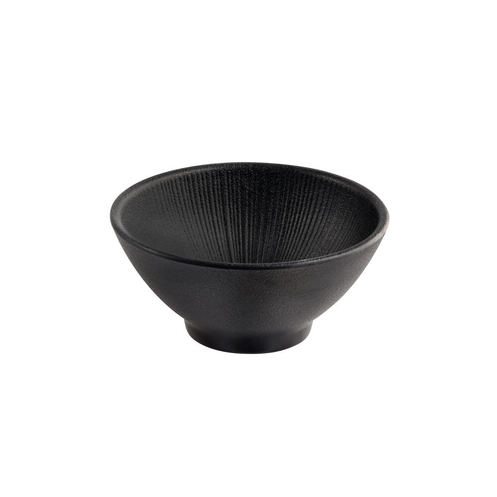 APS Kom/fruitkom/ontbijtkom NERO - melamine, Ø 13 cm, 0,3 liter, zwart, stapelbaar, vaatwasmachinebestendig