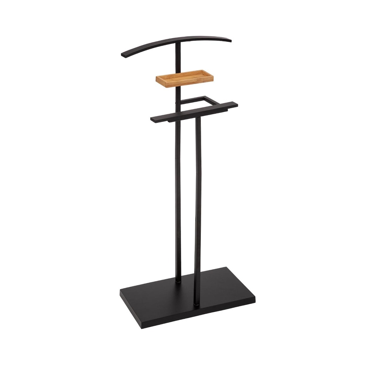 Valet de chambre en Bambou et Métal noir avec vide poche