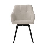 thumbnail of SIT Möbel 2er-Set Armlehnstuhl | Bezug Strukturstoff | Gestell Metall | B 55 x T 49 x H 82 cm | beige – schwarz