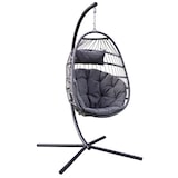 thumbnail of XL Poly-Rattan Hängesessel Standfuß Hängekorb faltbar Hängestuhl Hängeschaukel