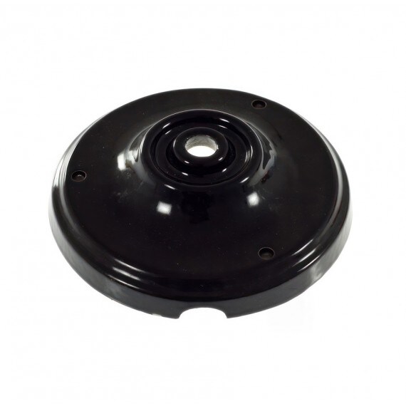 Rosace Plafond Porcelaine Noire Vintage : Fixation unique avec Passage de Câble - Alliant Esthétique et Fonctionnalité