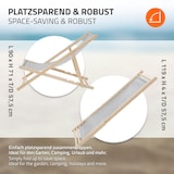 thumbnail of ECD Germany 10er Set Liegestuhl klappbar Hellgrau Holz, verstellbar 3 Positionen bis 120 kg, Sonnenliege Garten Strand