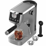 thumbnail of Espressomaschine mit Manometer, halbautomatisch, 20 Bar, Edelstahlgehäuse, 51 mm Filter, 10 mm Milchschaumdüse, Tassenwärmer, Touch-Bedienung