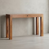 thumbnail of Konsolentisch ``Nako``: Landhausstil, Schublade, Sheeshamholz, 40 cm Tiefe, vielseitig einsetzbar. Braun, 120x40x70 cm | Kadima Design