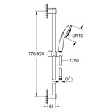 thumbnail of GROHE Brausestangenset Tempesta 110 27646_3 900mm 2 Strahlarten chrom