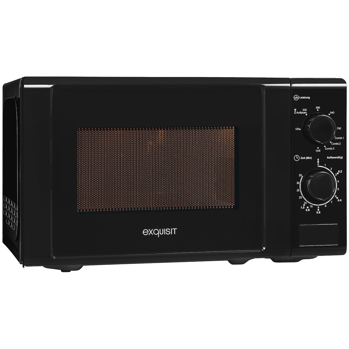 Exquisit Mikrowelle MW 900-030G schwarz | Grill | max. 1000 W | Garraum 20 l | Schwarz Front