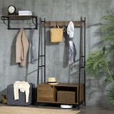 thumbnail of HOMCOM Perchero con Zapatero con Puerta 5 Ganchos y Estante Abierto 84x40x169 cm