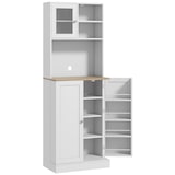 thumbnail of HOMCOM Alacena de Cocina Armario de Cocina Mueble Auxiliar de Cocina con 3 Puertas Estantes Ajustables y Estantes en la Puerta 60x35x169 cm Blanco