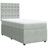 thumbnail of vidaXL Boxspringbett mit Matratze Hellgrau 90x200 cm Samt