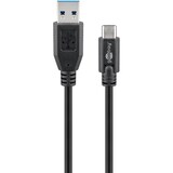 thumbnail of Goobay 67999 USB-C™ auf USB A 3.0 Kabel, schwarz, 0.5 m - USB 3.0-Stecker (Typ A) > USB-C™-Stecker