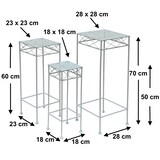 thumbnail of DanDiBo Blumenhocker Weiß Metall Eckig Blumenständer 96314 3er Set Beistelltisch Blumensäule Modern Pflanzenständer Pflanzenhocker