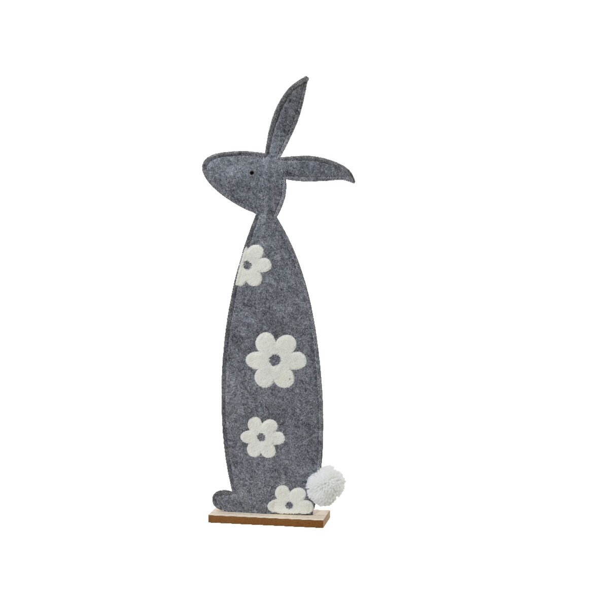 Dekofigur Osterhase 70cm Filz Blumenmotiv Dekohase Osterdeko Tischdeko Ostern Frühlingsdeko Osterschmuck Hase Figur Geschenk Grau