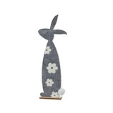 thumbnail of Dekofigur Osterhase 70cm Filz Blumenmotiv Dekohase Osterdeko Tischdeko Ostern Frühlingsdeko Osterschmuck Hase Figur Geschenk Grau
