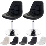 thumbnail of CHEFGASTRO 2er-Set Esszimmerstuhl HxBxT 84x47x50cm Sitzhöhe 46cm Chrom Kunstleder Weiß Stuhl Drehstuhl