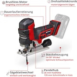 thumbnail of Einhell Professional Akku-Stichsäge TP-JST 18/135 Li BL Power X-Change (18 V, 135 mm Schnitttiefe in Holz, 26 mm Hubhöhe, Brushless, T-Style-Griff,