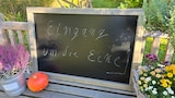 thumbnail of Wetterfeste Outdoor Kreidetafel mit Holzrahmen / Grau 55x120cm