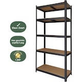 thumbnail of BRASQ Stellingkast Zwart Set van 2 - Metalen Opbergrek - voorraadkast - wandkast - Magazijnstelling 180x90x40 - 5 lagen - max 875 KG