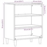 thumbnail of vidaXL Dressoir 57x35x75 cm bewerkt hout oud houtkleurig