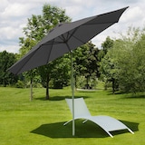 thumbnail of Parasol N18, tuinparasol, Ø 2,7m kantelbaar polyester/aluminium 5kg ~ antraciet
