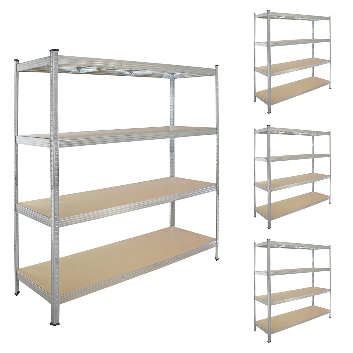 4x Schwerlastregal 180x160x60 cm Traglast 1000 kg Steckregal Lagerregal Kellerregal Werkstattregal