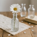 thumbnail of Relaxdays Vasen 10er Set, strukturiert, Vintage-Design, Glas, H: 10–14,7 cm, kleine Dekovasen für Tischdeko, transparent