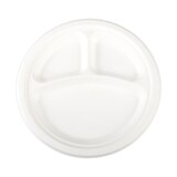 thumbnail of 250x Teller 3-geteilt aus Bagasse, naturweiß, rund Ø26cm, 50Stk. 