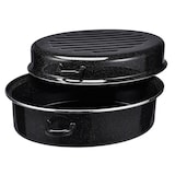 thumbnail of Gänsebräter Emaille-Bräter mit Deckel Maße: ca. 40 x 35,5 x 17cm Stahl