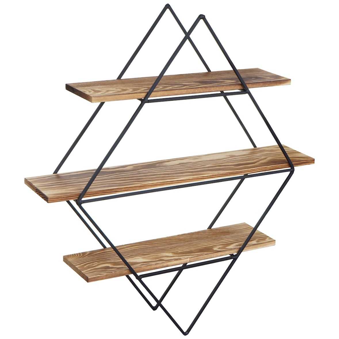 Wandregal HWC-A80, Hängeregal Regal, Industriedesign Echtholz 60x55x12cm ~ braun