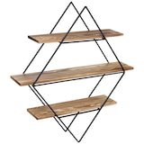 thumbnail of Wandregal HWC-A80, Hängeregal Regal, Industriedesign Echtholz 60x55x12cm ~ braun