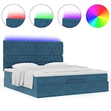 thumbnail of vidaXL Ottoman-Bett mit Matratzen & LEDs Dunkelblau 160x200 cm Samt
