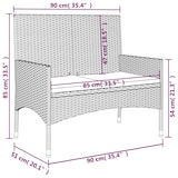 thumbnail of Helloshop26 - Panca da giardino a 2 posti mobili da esterno per patio mobili da terrazza con cuscini resina intrecciata nera 02_0011779
