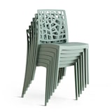 thumbnail of Lot de 6 chaises empilables en polypropylène avec fibre de verre pour jardin ou intérieur, hydrofuges et résistantes, design moderne-TRIXY-Sauge