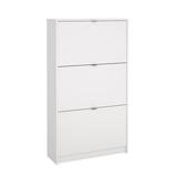 thumbnail of WellHome - Sapateira Abatível de Madeira com 3 Compartimentos em cor Branco 71 x 25 x 124 cm - Adaja