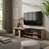 thumbnail of Mueble TV, Televisión, 200x35x45cm, Para TV hasta 80", Con almacenamiento, Roble y negro _ 46_25