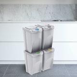 thumbnail of WellHome - Conjunto de 4 Caixotes do lixo de Plástico Branco 4x35L