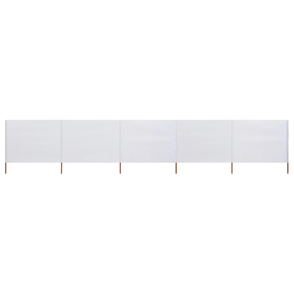 Helloshop26 - Brises-vue paravent 5 panneaux tissu 600 x 160 cm blanc sable 02_0008825
